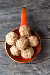 Raw snacks with nuts and seeds