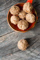 Raw snacks with nuts and seeds