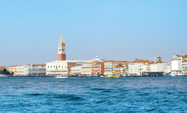 Panoramic view of San Marco and Doge's Palace in Venice, Italy