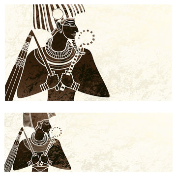 Horisontal banner ,osiris ancient egypt flyer