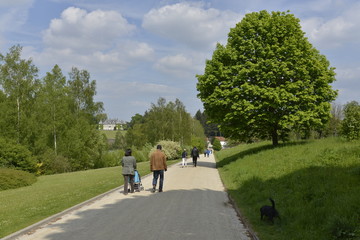 Naklejka premium Promenade dans le magnifique parc Solvay à la Hulpe