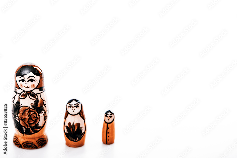 Wall mural Russian Dolls Matryoshka Isolated on a white background