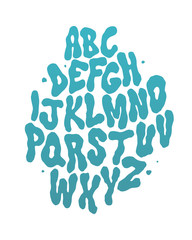 Abstract water font. Vector alphabet