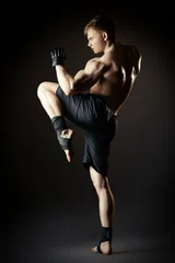 Tableaux ronds sur plexiglas Arts martiaux kickboxing