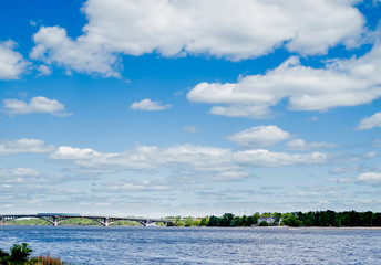 blue sky over river