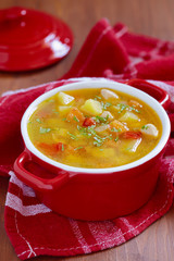 Chicken soup with vegetables