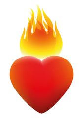 Burning Heart On Fire