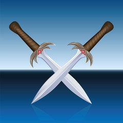 Crossed Swords Pirates Blue Sea