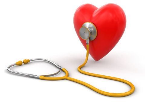stethoscope and heart (clipping path included)