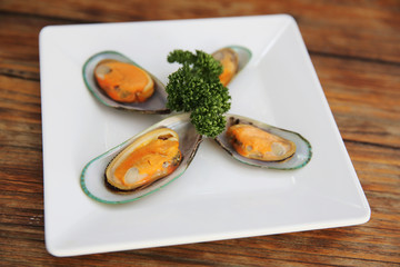 raw sea mussel