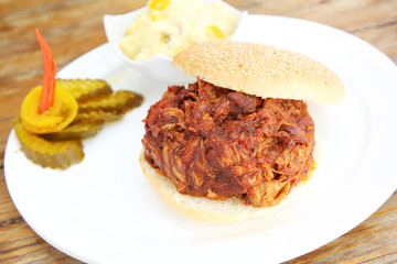 bbq pork rib burger