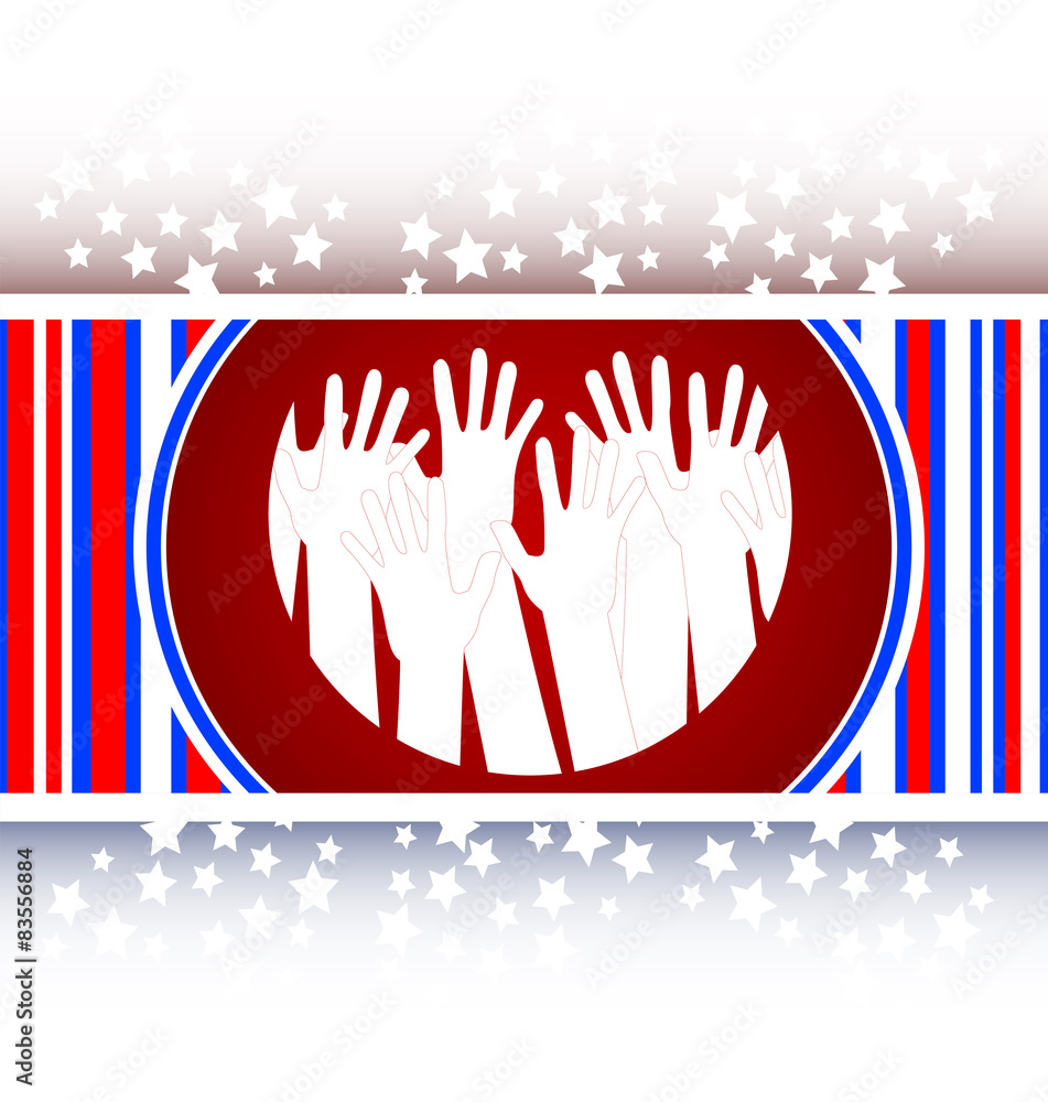 Poster hands icons set, web button, web icon