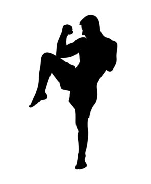 recommend clip art: Kickboxer silhouette