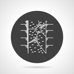 Climbing wall black round vector icon