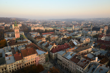 Obraz premium Old town sunset