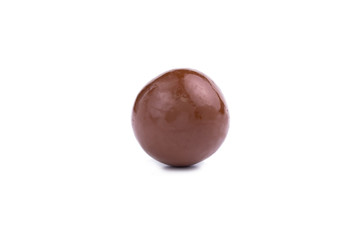 Chocolate candies on a white background.