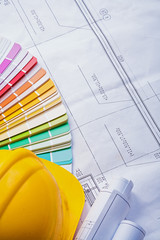 helmet rolled blueprints color palette