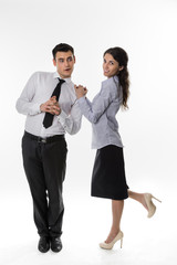 Clerks on a white background.