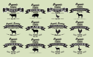 vector template for packaging with livestock and poultry
