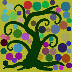 Abstract tree green for your design 3