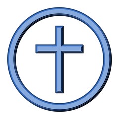 Fototapeta premium Cross and Circle Blue