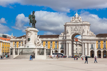Fototapeta na wymiar Commerce square - Praca do commercio in Lisbon - Portugal