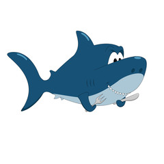 Cartoon hungry shark