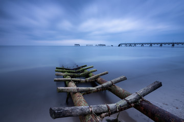Fototapeta premium Fishing Village and a Broken Bridge