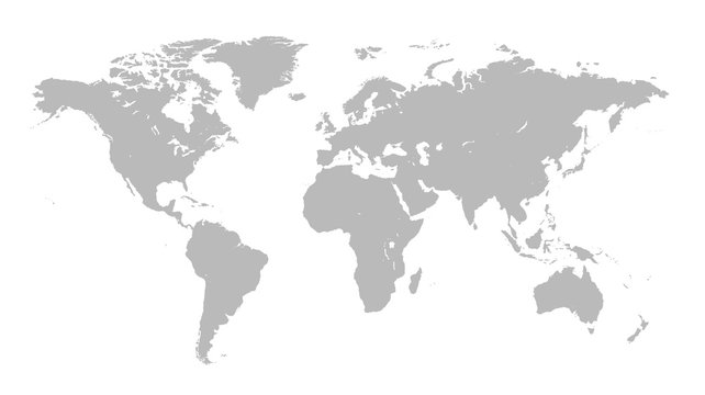 Grey Political World Map Illustration