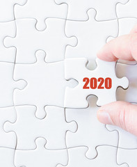 Missing jigsaw puzzle piece with year  2020