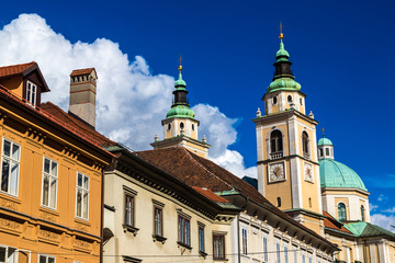 Fototapeta na wymiar Ljubljana Nicholas Church