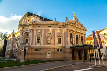 Fototapeta na wymiar Opera and Ballet theatre in Ljubljana
