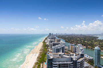 View down South Beach from the north with the city on the right