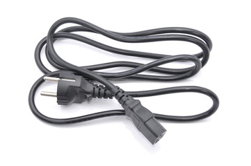 Computer Cable Over White Background