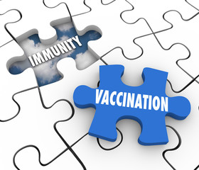 Fototapeta premium Vaccination Immunity Puzzle Piece Fill Hole Vaccinate Prevent Di