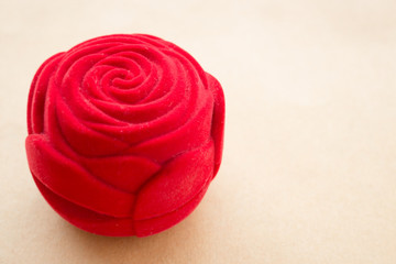 Red rose velvet of ring box