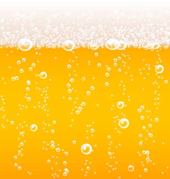 Beer texture with bubbles and foam
