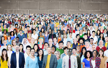 Fototapeta premium Large Group of Diverse Multiethnic Cheerful Concept