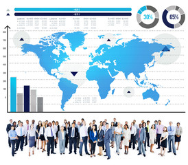 Global Business Graph Growth World Map Concept