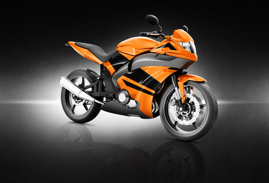 Motorcycle Motorbike Bike Riding Rider Contemporary Orange 