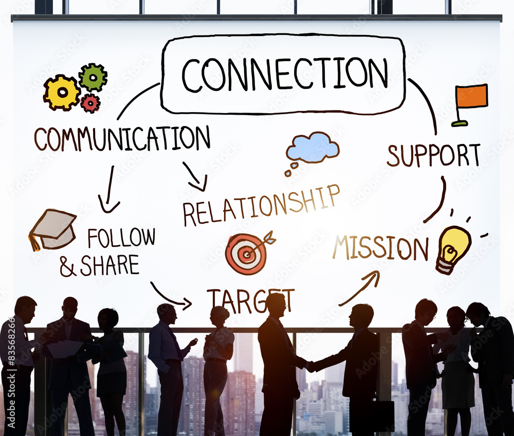 Poster connection communication networking support relationship concept