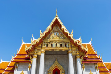 Obraz premium Roof top Thai art of Marble temple in Bangkok