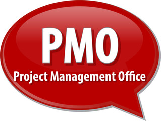 PMO acronym word speech bubble illustration