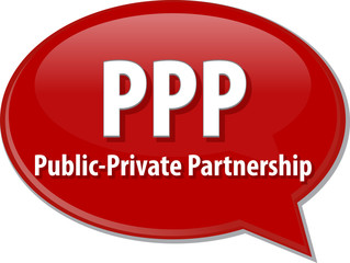PPP acronym word speech bubble illustration
