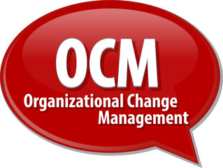 OCM acronym word speech bubble illustration
