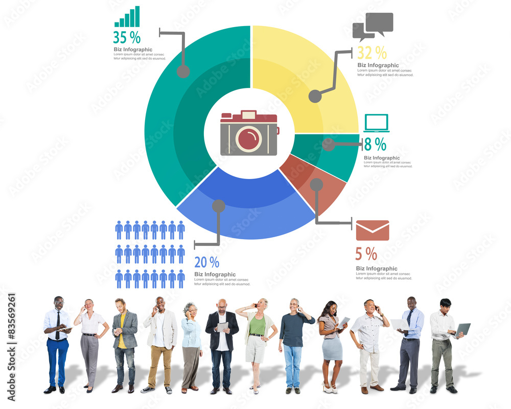 Wall mural Analysis Analytic Marketing Sharing Graph Diagram Concept