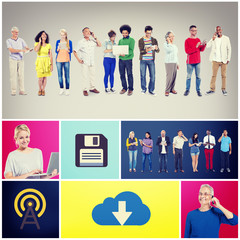Obraz premium Community Communication Networking Technology Content Concept