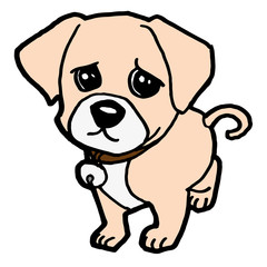 image of cute puppy dog isolated on white vector
