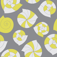 Snail shell seamless pattern illustration