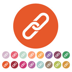 The link icon. Linked symbol. Flat